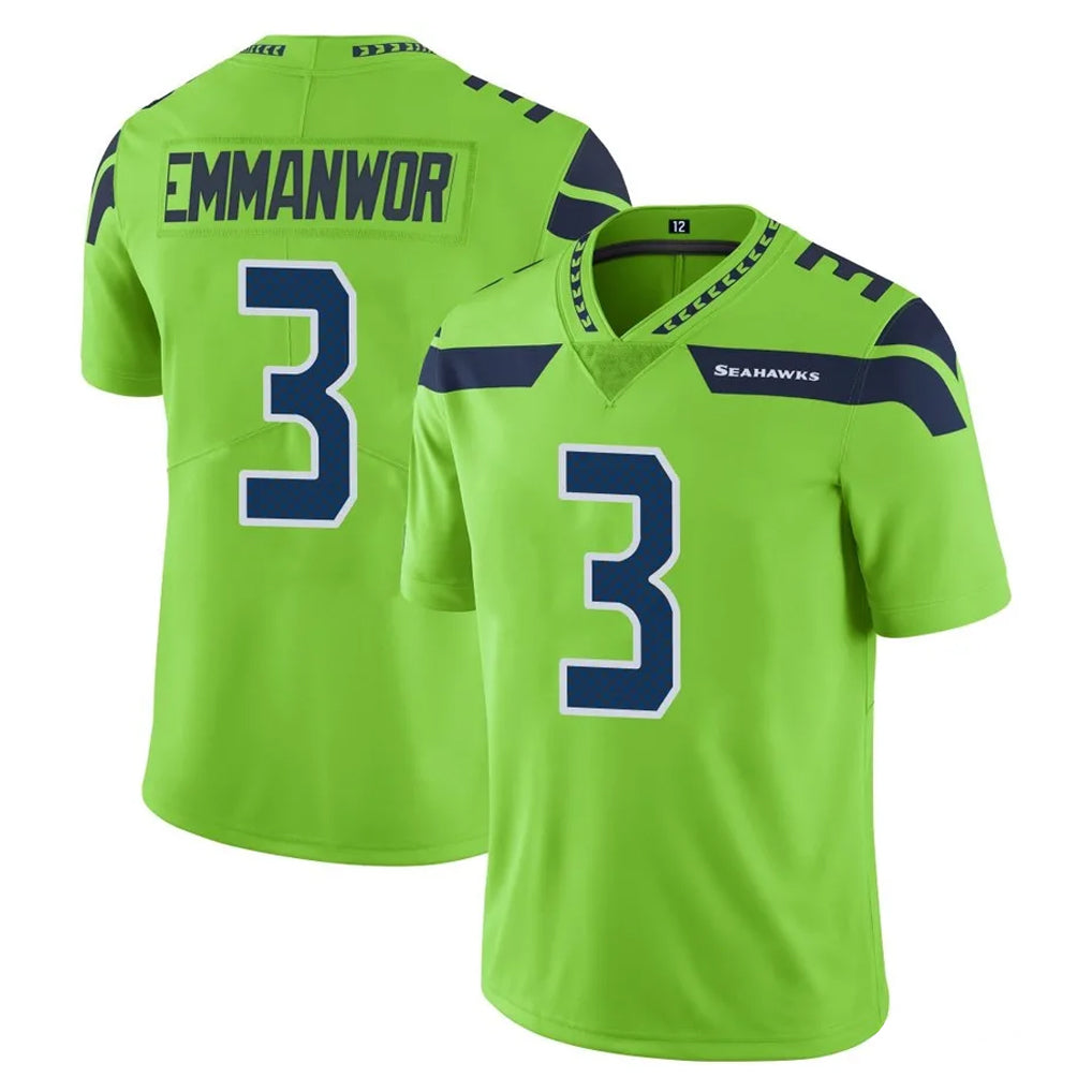 S.Seahawks #3 Nick Emmanwori Player Green Limited Color Rush Home Game PETTCS Stitched Jerseys
