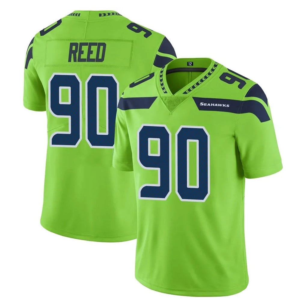 S.Seahawks #90 Jarran Reed Player Green Limited Color Rush Home Game PETTCS Stitched Jerseys