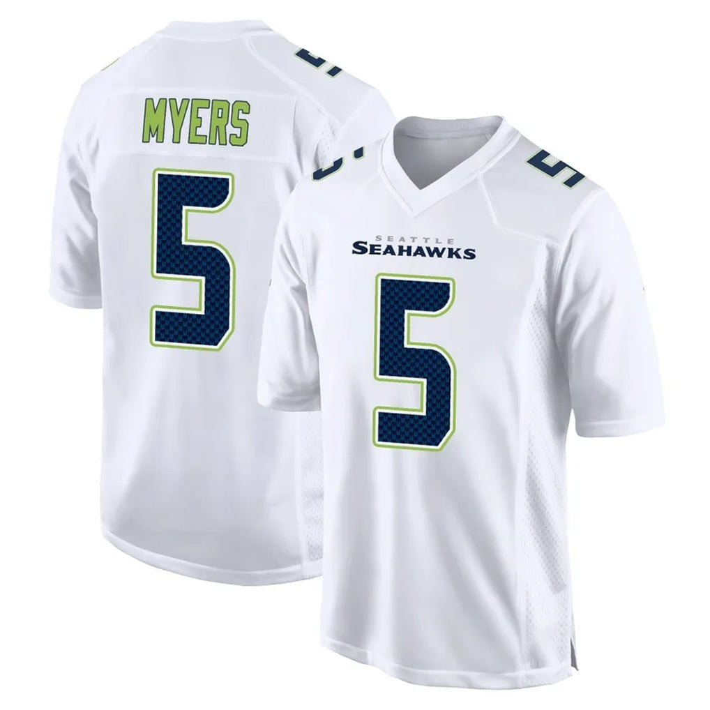 S.Seahawks #5 Jason Myers Player White Tundra Fashion Home Game PETTCS Stitched Jerseys