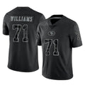 SF.49ers #71 Trent Williams Player Black Limited Reflective Home Game PETTCS Stitched Jerseys