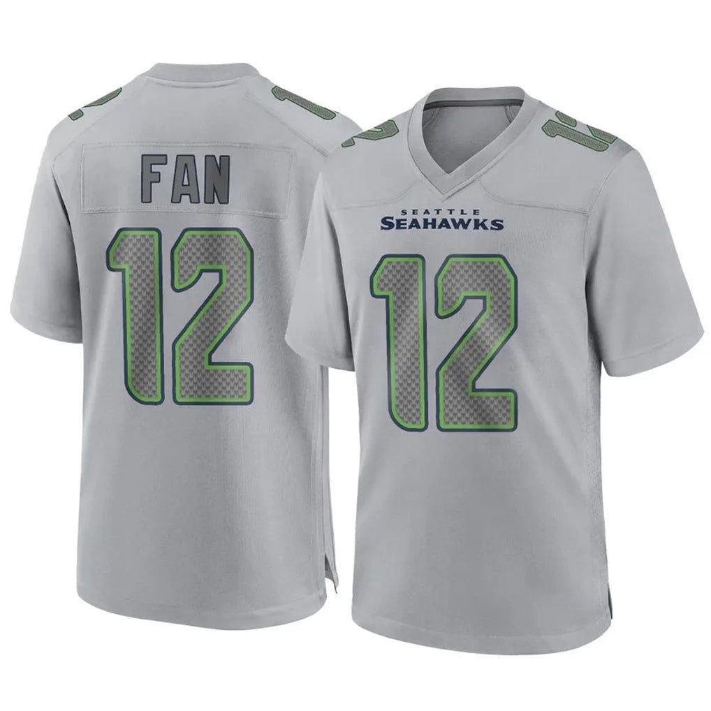 S.Seahawks #12 12th Fan Player Gray Atmosphere Fashion Home Game PETTCS Stitched Jerseys
