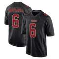 SF.49ers #6 Malik Mustapha Player Black Fashion Home Game PETTCS Stitched Jerseys