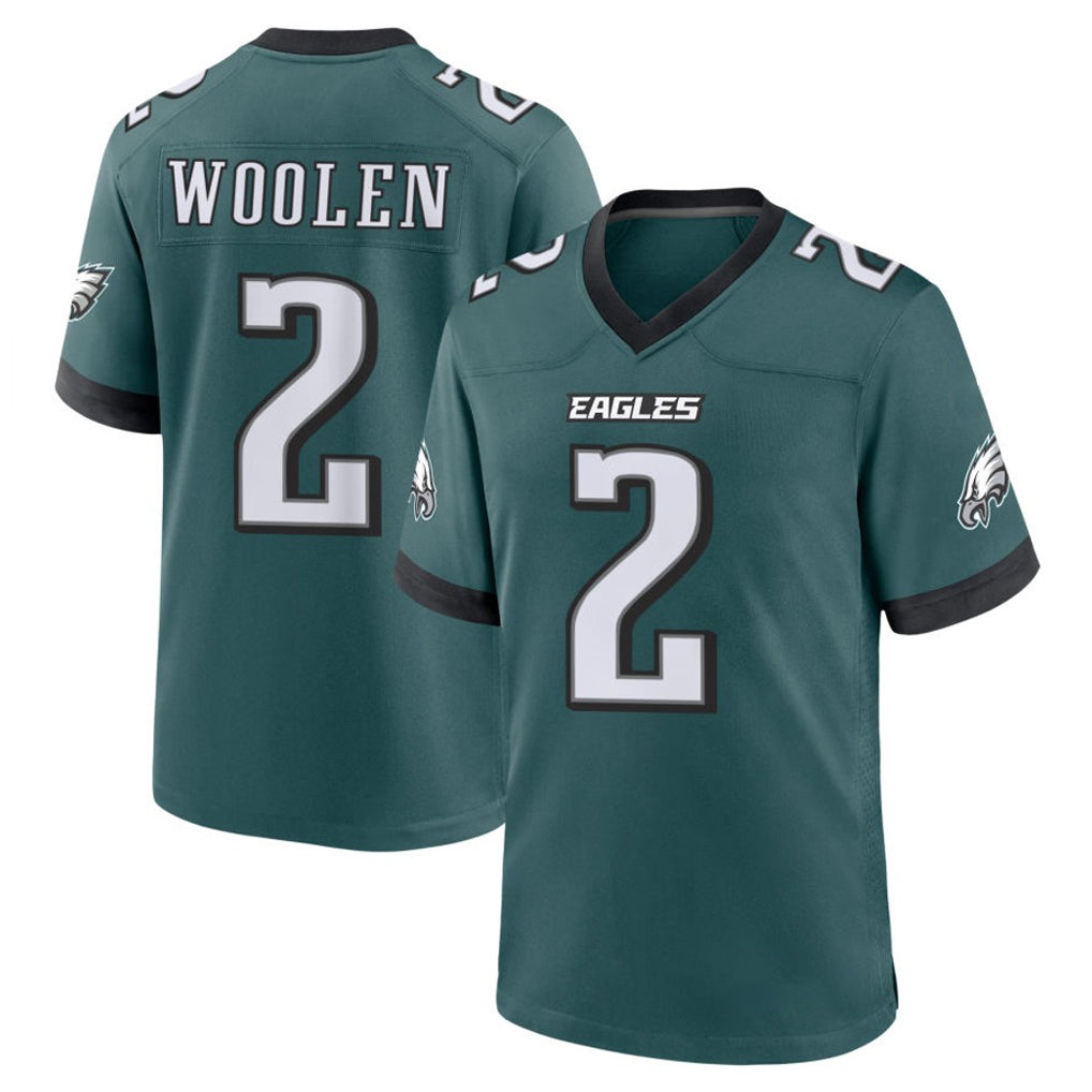 P.Eagles #2 Riq Woolen Player Green Home Game PETTCS Stitched Jerseys