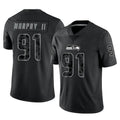 S.Seahawks #91 Byron Murphy II Player Black Limited Reflective Home Game PETTCS Stitched Jerseys