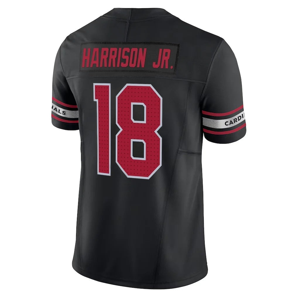 A.Cardinals #18 Marvin Harrison Jr. Player Black Vapor F.U.S.E. Limited PETTCS Stitched Jerseys