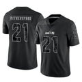 S.Seahawks #21 Devon Witherspoon Player Black Limited Reflective Home Game PETTCS Stitched Jerseys