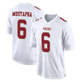 SF.49ers #6 Malik Mustapha Player White Fashion Home Game PETTCS Stitched Jerseys