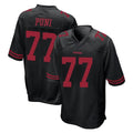 SF.49ers #77 Dominick Puni Player Black Alternate Home Game PETTCS Stitched Jerseys