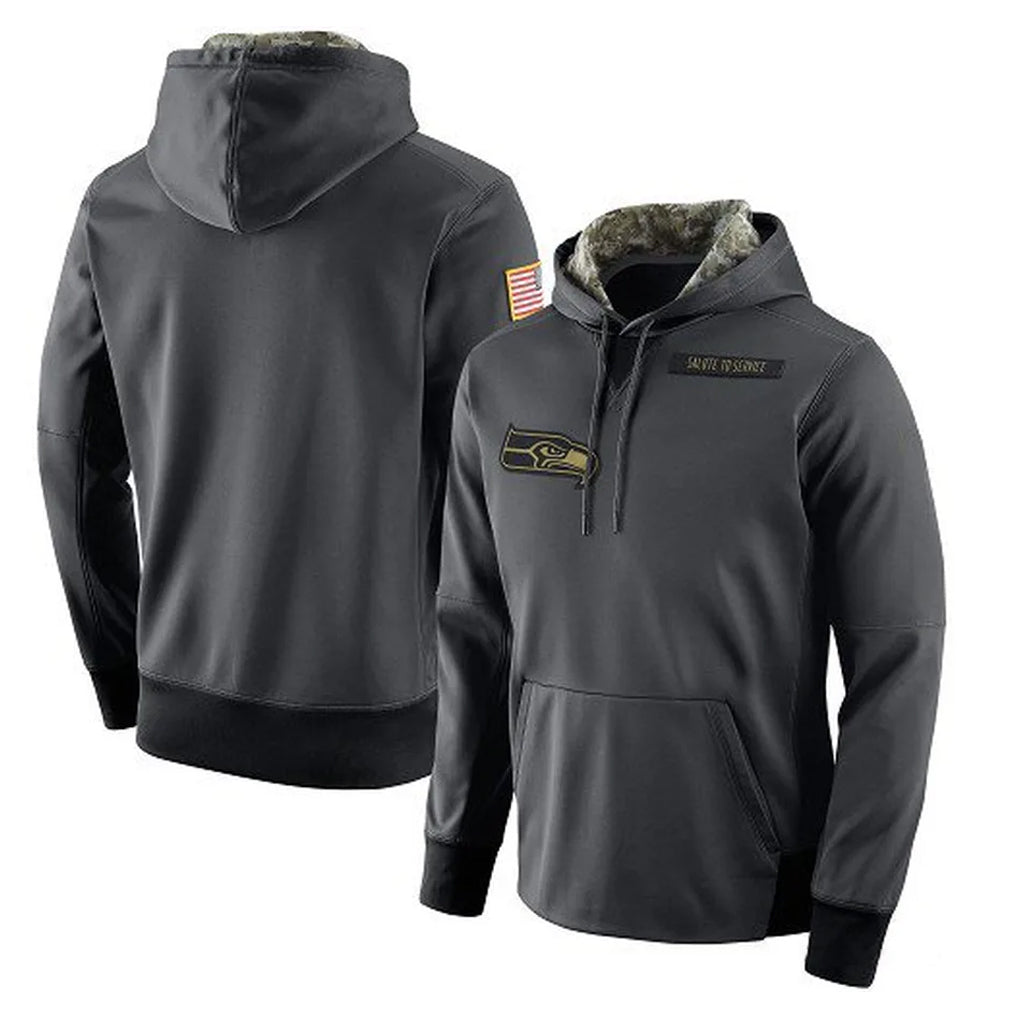 S.Seahawks ## Seahawks Blank Player Gray Pullover Hoodies Game PETTCS Stitched Jerseys