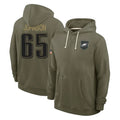 P.Eagles #65 Lane Johnson Player Olive Salute to Service Pullover Hoodies Limited PETTCS Stitched Jerseys