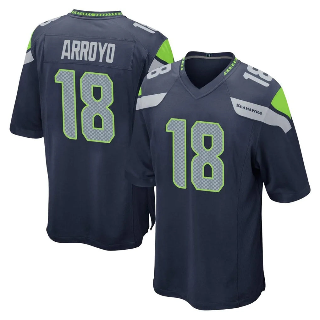 S.Seahawks #18 Elijah Arroyo Player Navy Home Game PETTCS Stitched Jerseys