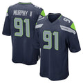 S.Seahawks #91 Byron Murphy II Player Navy Home Game PETTCS Stitched Jerseys