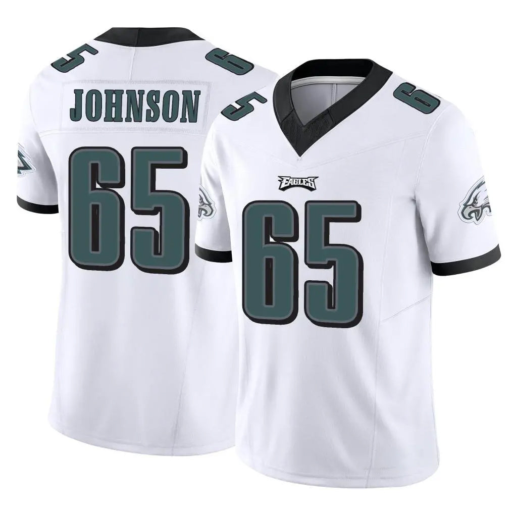 P.Eagles #65 Lane Johnson Player White Limited Vapor F.U.S.E. Home Game PETTCS Stitched Jerseys