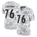 P.Steelers #76 Troy Fautanu Player Arctic Camo Limited Salute To Service Home Game PETTCS Stitched Jerseys