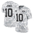 SF.49ers #10 Mac Jones Player Arctic Camo Limited Salute To Service Home Game PETTCS Stitched Jerseys