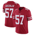 SF.49ers #57 Dre Greenlaw Player Red Limited Vapor Untouchable Home Game PETTCS Stitched Jerseys