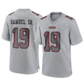 SF.49ers #19 Deebo Samuel Sr. Player Gray Atmosphere Fashion Home Game PETTCS Stitched Jerseys