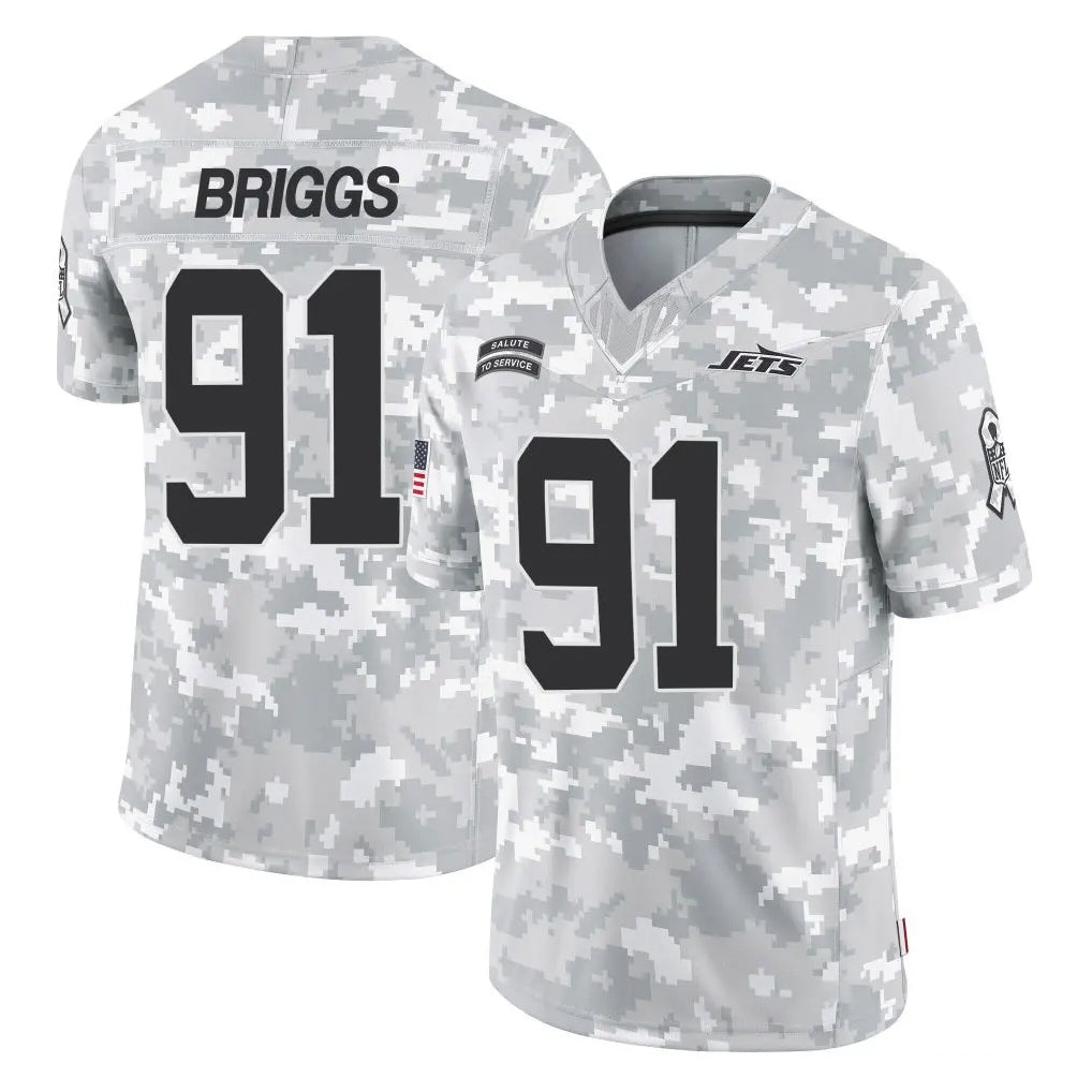 NY.Jets #91 Jowon Briggs Player Arctic Camo Salute to Service Limited Game Ddoa Stitched Jerseys