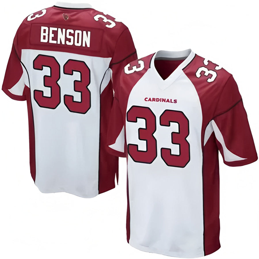A.Cardinals #33 Trey Benson Player White Home Game PETTCS Stitched Jerseys