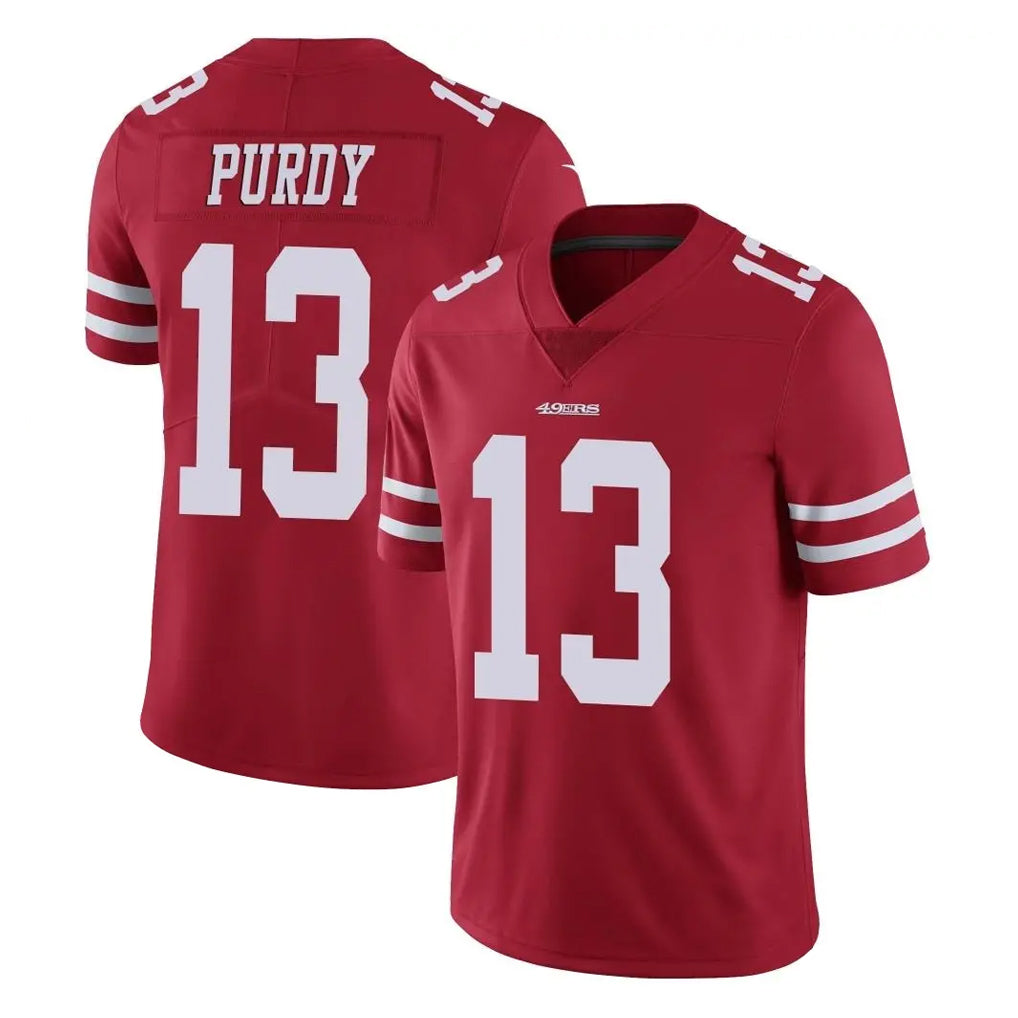SF.49ers #13 Brock Purdy Player Red Limited Vapor Untouchable Home Game PETTCS Stitched Jerseys