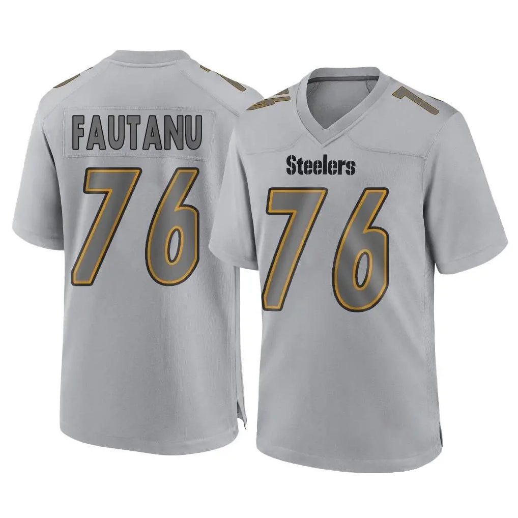P.Steelers #76 Troy Fautanu Player Gray Atmosphere Fashion Home Game PETTCS Stitched Jerseys