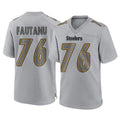P.Steelers #76 Troy Fautanu Player Gray Atmosphere Fashion Home Game PETTCS Stitched Jerseys