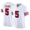 SF.49ers #5 Mike Evans Player White Limited Alternate Vapor F.U.S.E. Home Game PETTCS Stitched Jerseys