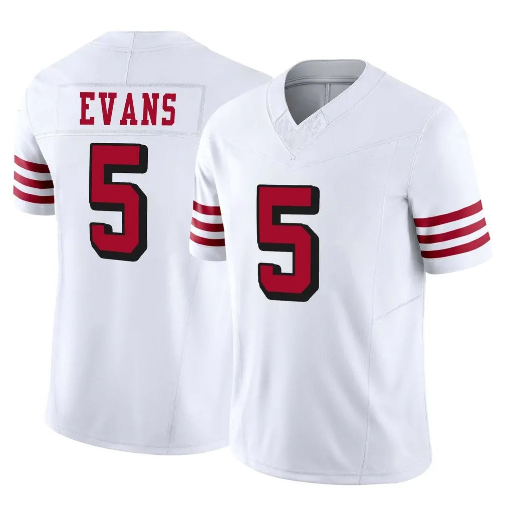 SF.49ers #5 Mike Evans Player White Limited Alternate Vapor F.U.S.E. Home Game PETTCS Stitched Jerseys