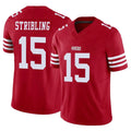 SF.49ers #15 De'Zhaun Stribling Player Red Limited Vapor F.U.S.E. Home Game PETTCS Stitched Jerseys