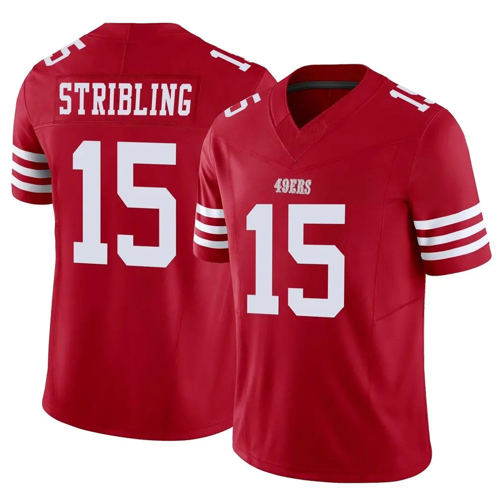 SF.49ers #15 De'Zhaun Stribling Player Red Limited Vapor F.U.S.E. Home Game PETTCS Stitched Jerseys