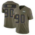 S.Seahawks #90 Jarran Reed Player Olive 2025 Salute To Service Limited Home Game PETTCS Stitched Jerseys