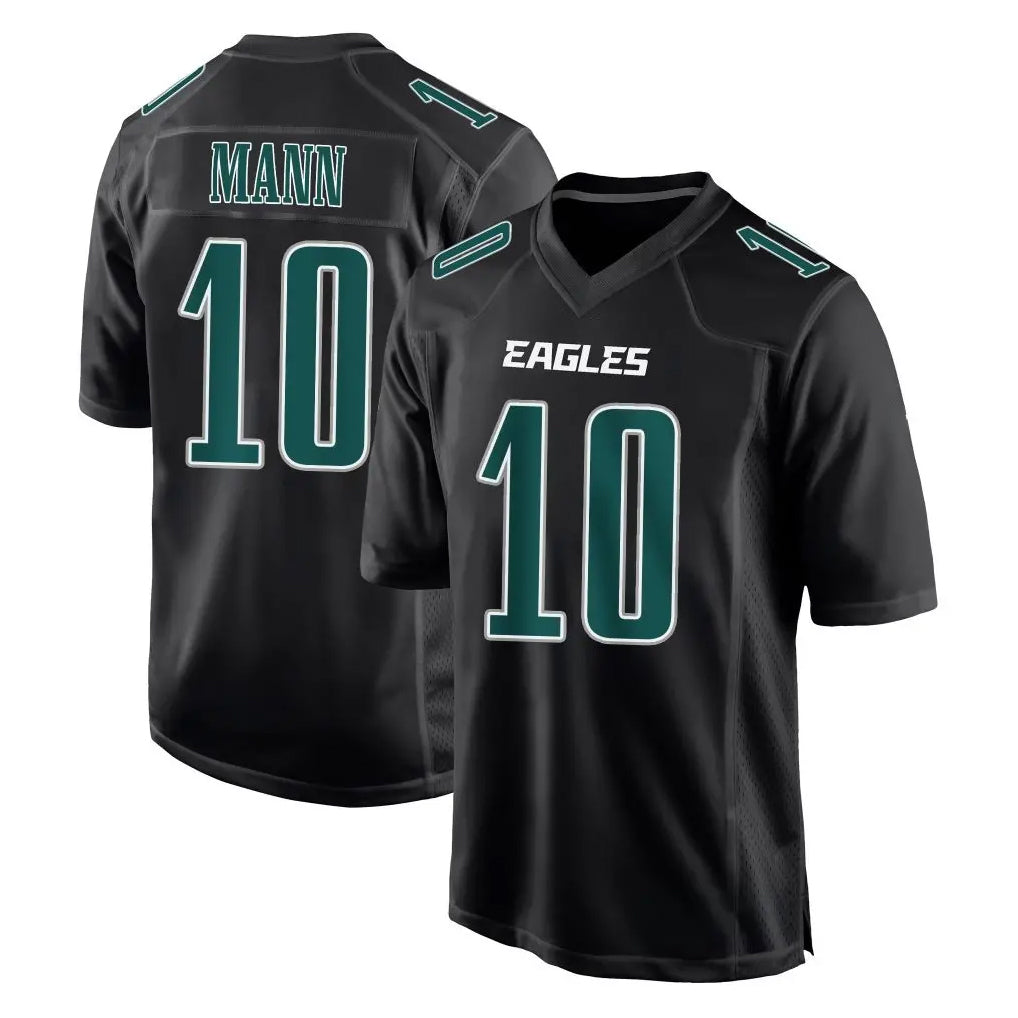 P.Eagles #10 Braden Mann Player Carbon Black Fashion Home Game PETTCS Stitched Jerseys